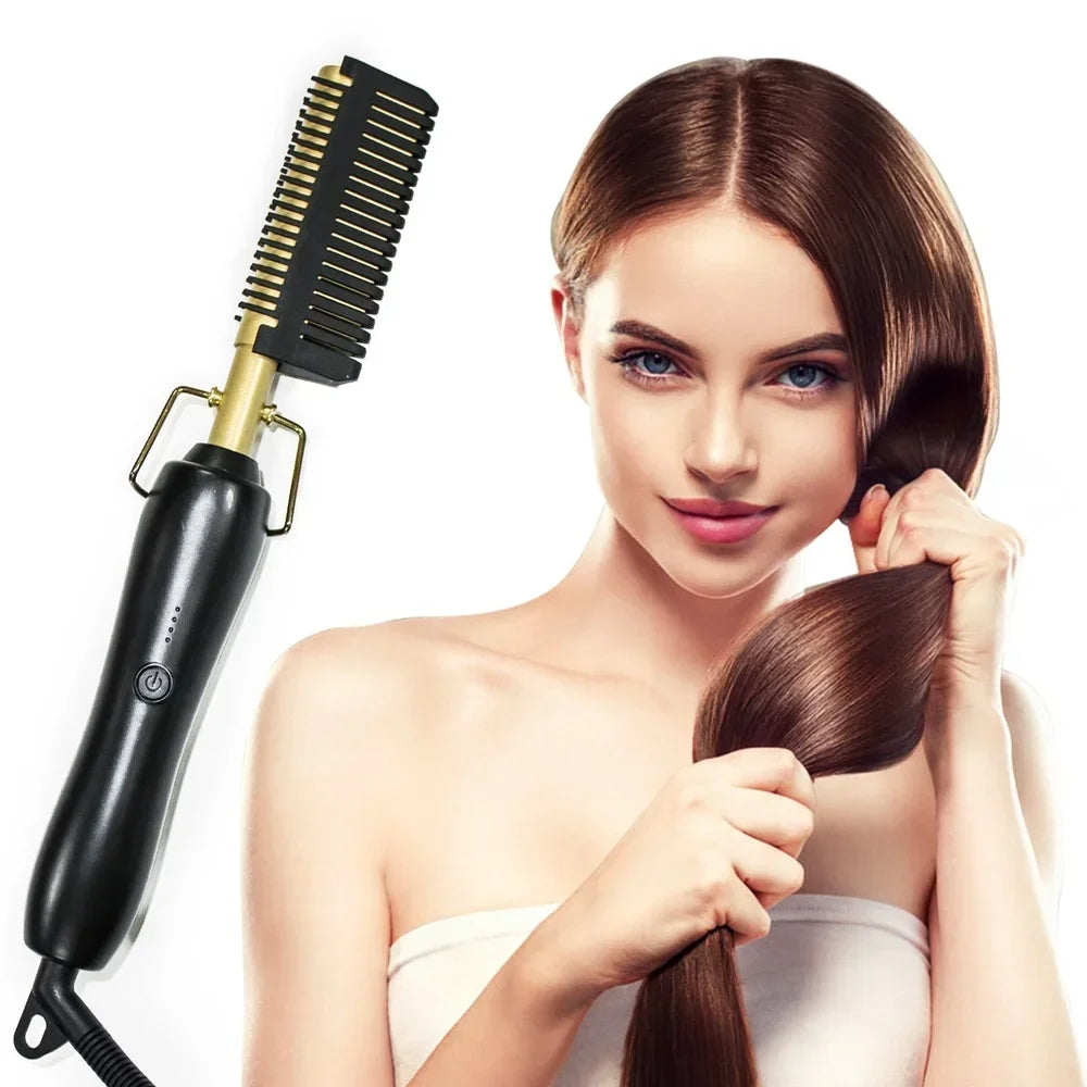 Hair Straightener Brush Curling Iron