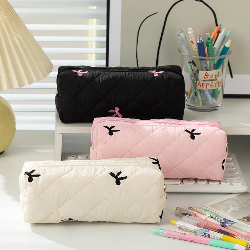 Bow Ribbon Large Pencil Case for Girls