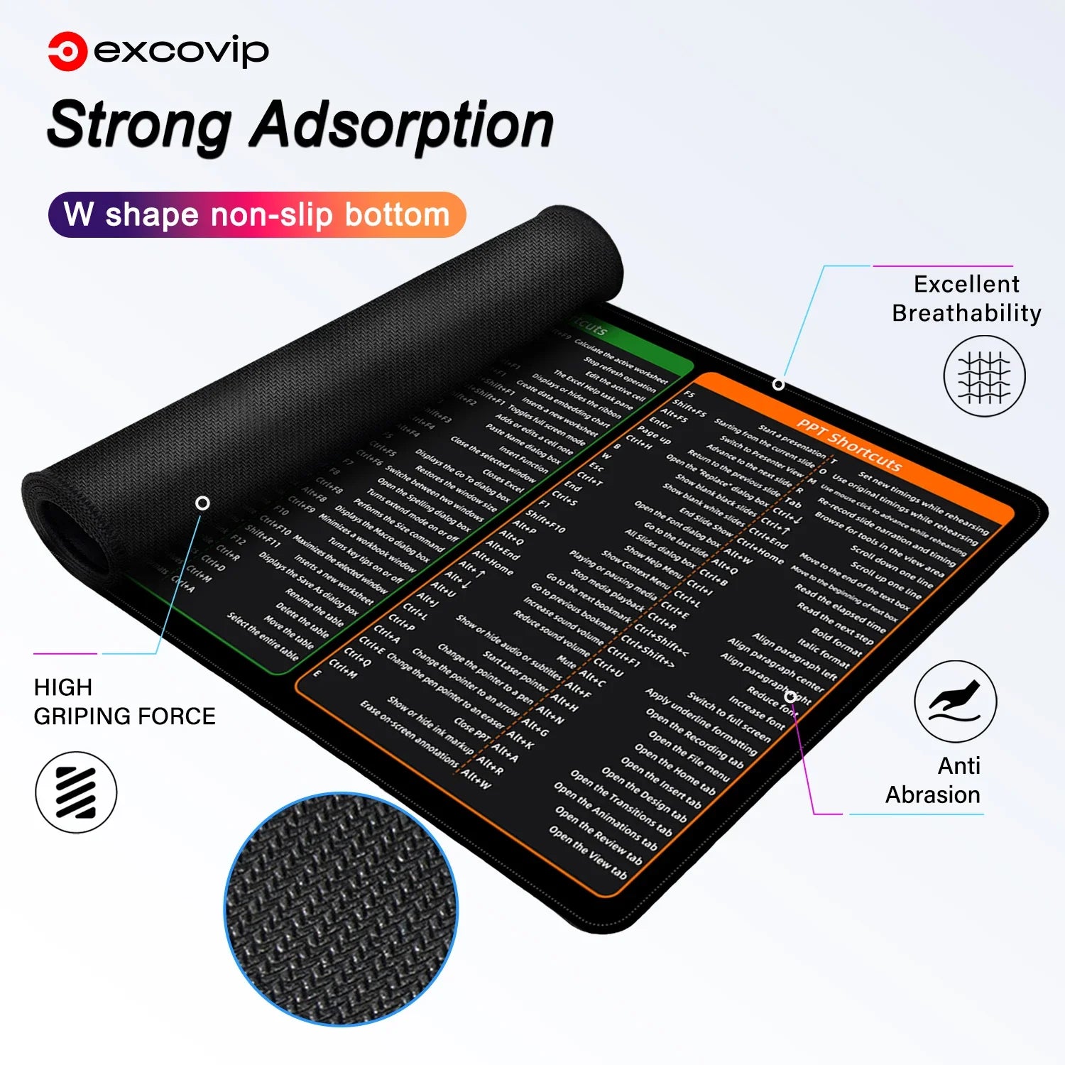 Large Gaming Mousepad with Shortcut Keys