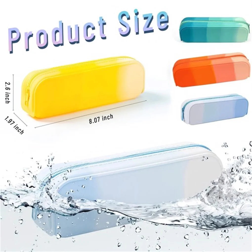 4PCS Silicone Waterproof Pencil Pouches