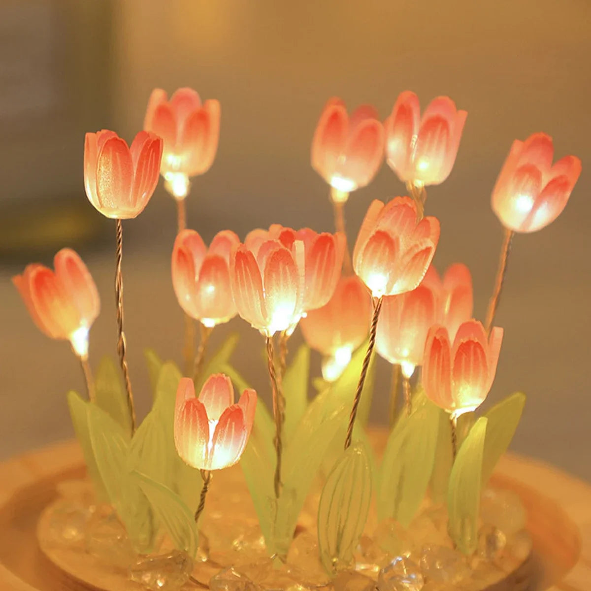 Battery Tulip LED Night Light Lamp Set