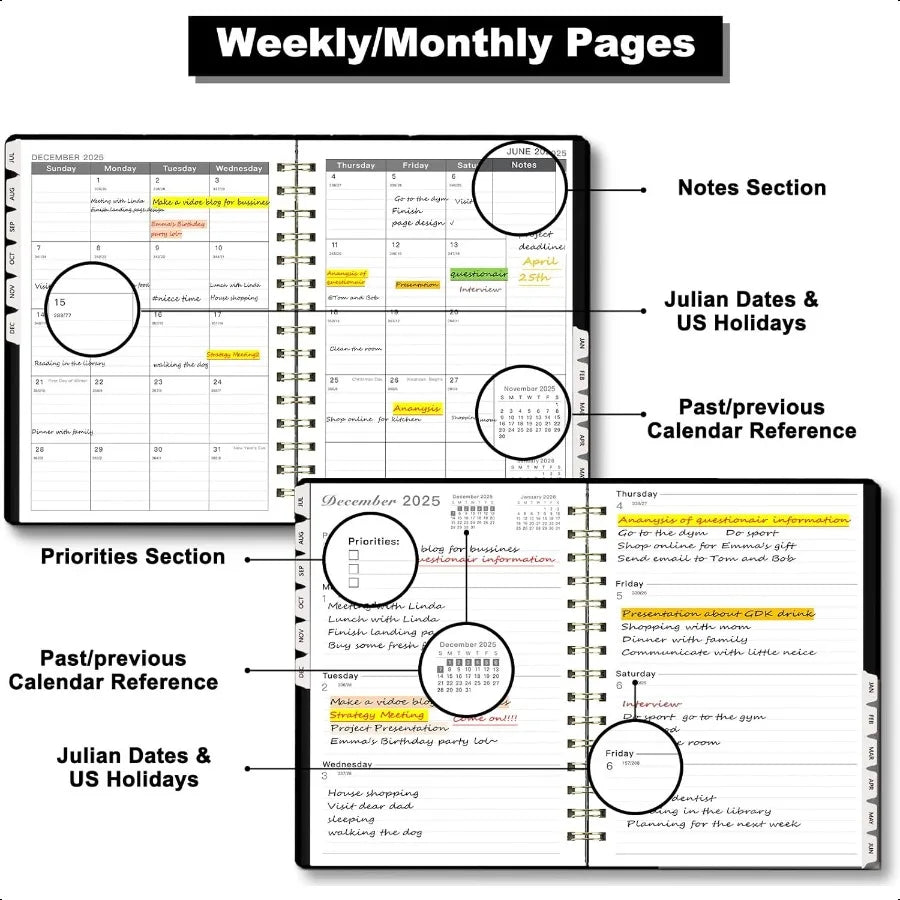 2025–2026 Spiral Planner with Stickers