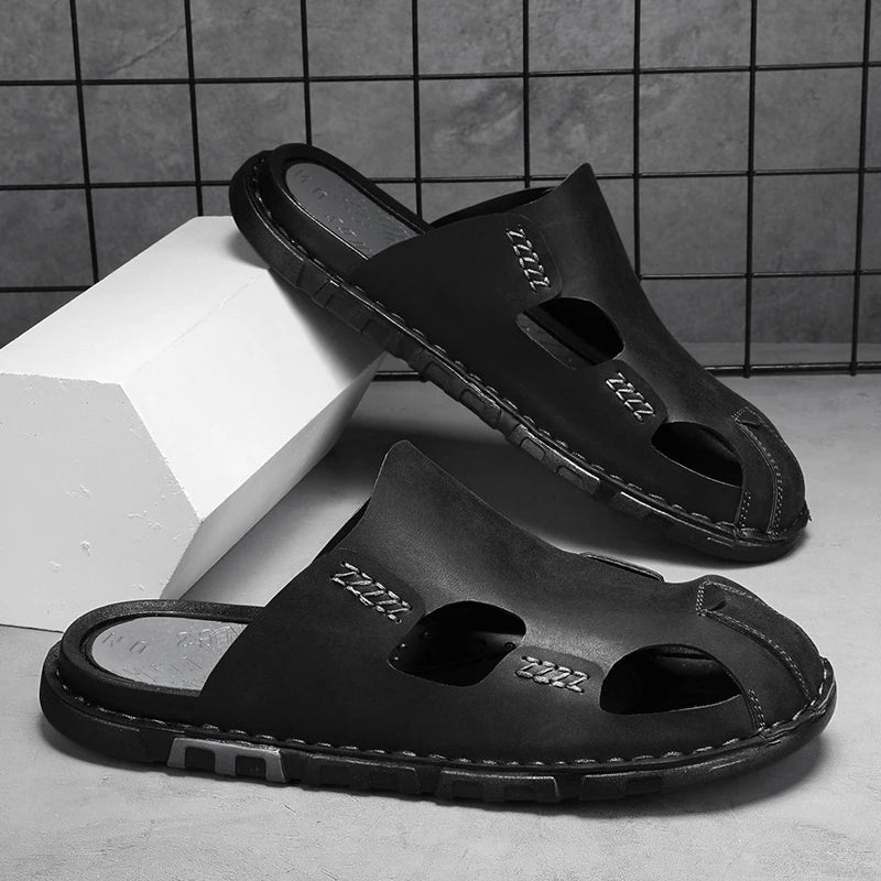 Luxury Leather Flip Flops Men 2024