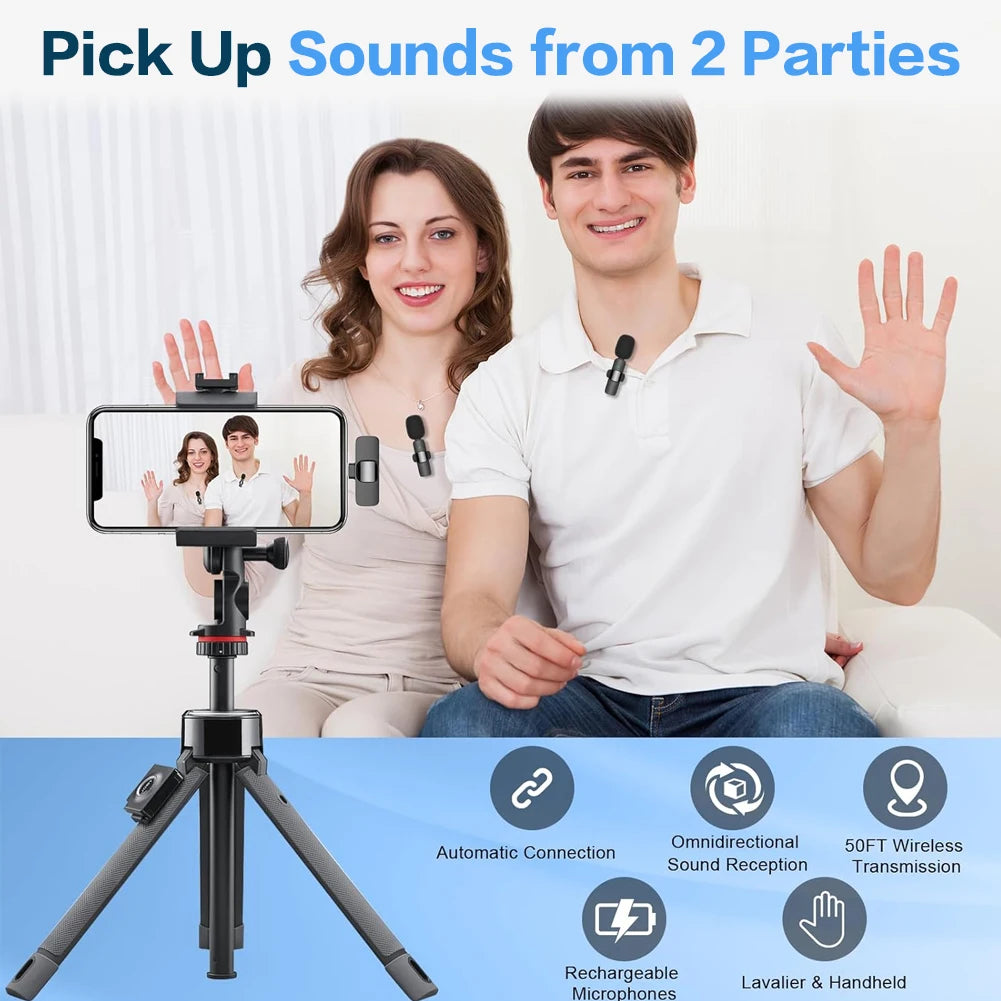 2-in-1 Wireless Lavalier Streaming Mic