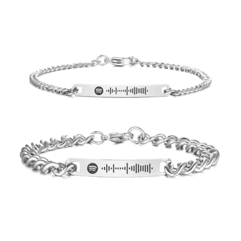 Custom Spotify Code Text Bracelet Set