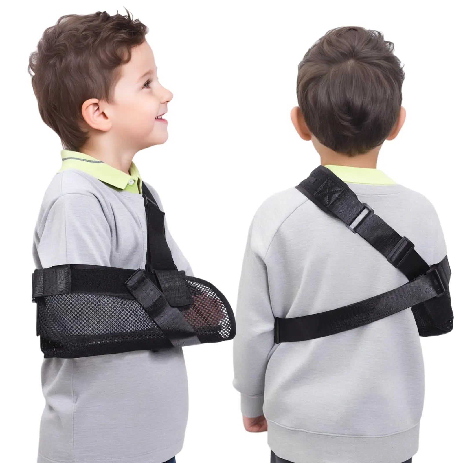Kids Arm Sling with Support Plate Black S