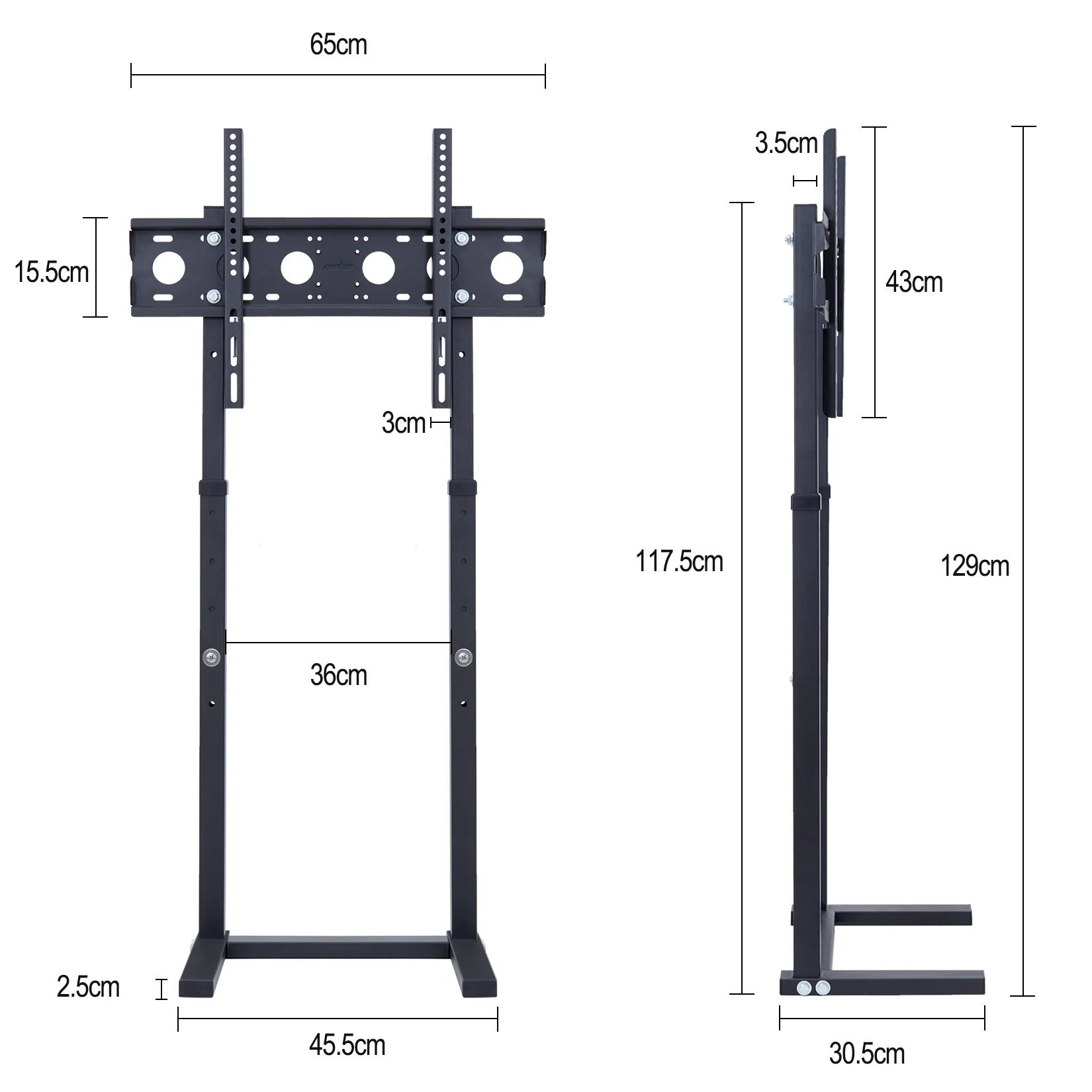 Tall Adjustable TV Floor Stand 32–65"