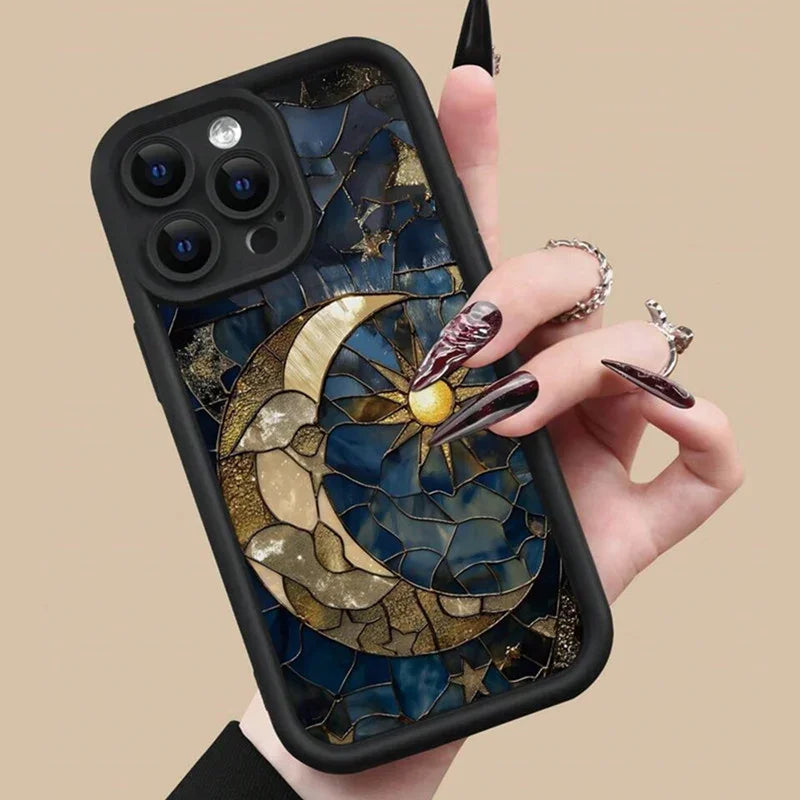 Aesthetic Sun & Moon Glass Silicone Case