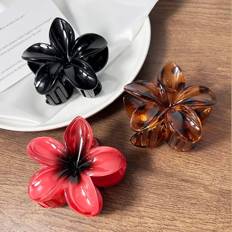 Vintage Brown Flower Hair Claw Clip