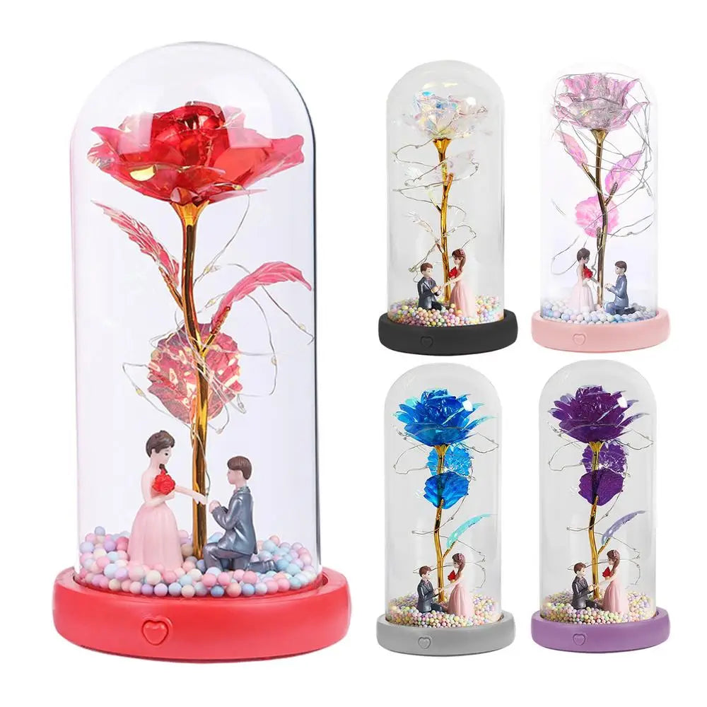 Beauty & Beast LED Rose Glass Dome Gift