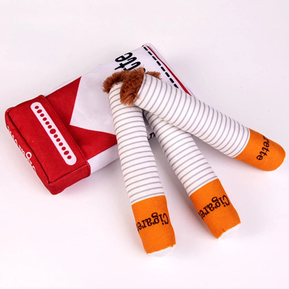 Cigarette Plush Dog Teething Chew Toy