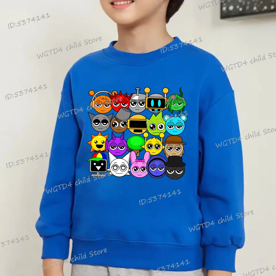 Sprunki Incredibox Kids Cartoon Sweatshirt