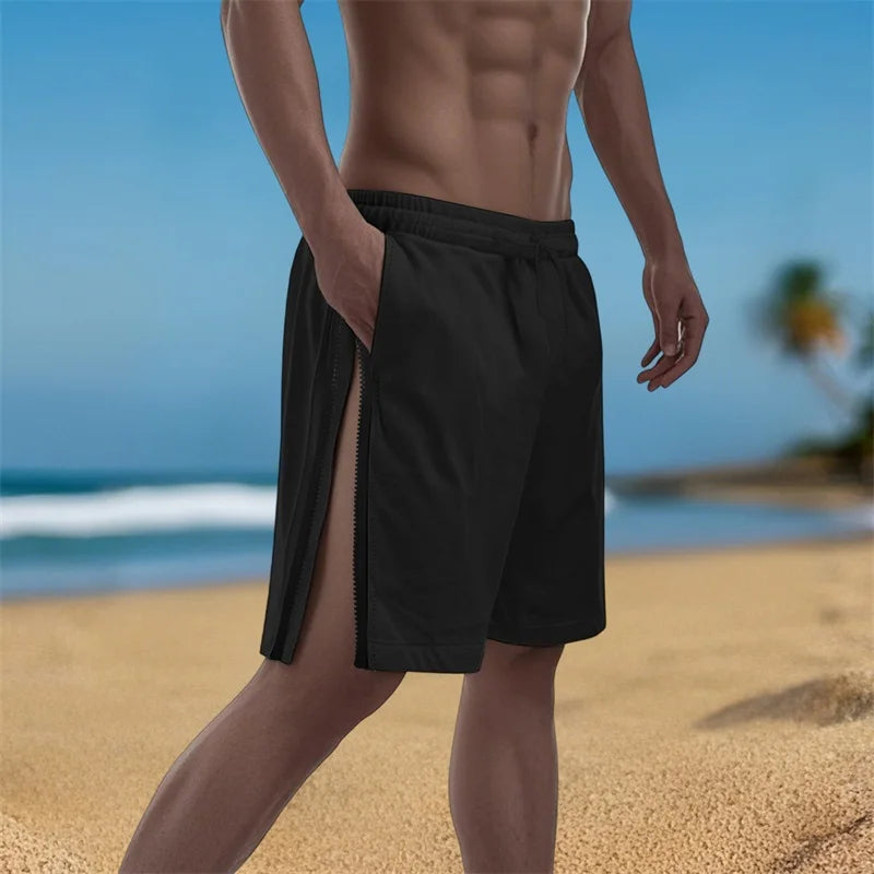 Men’s Drawstring Elastic Waist Shorts Loose Fit