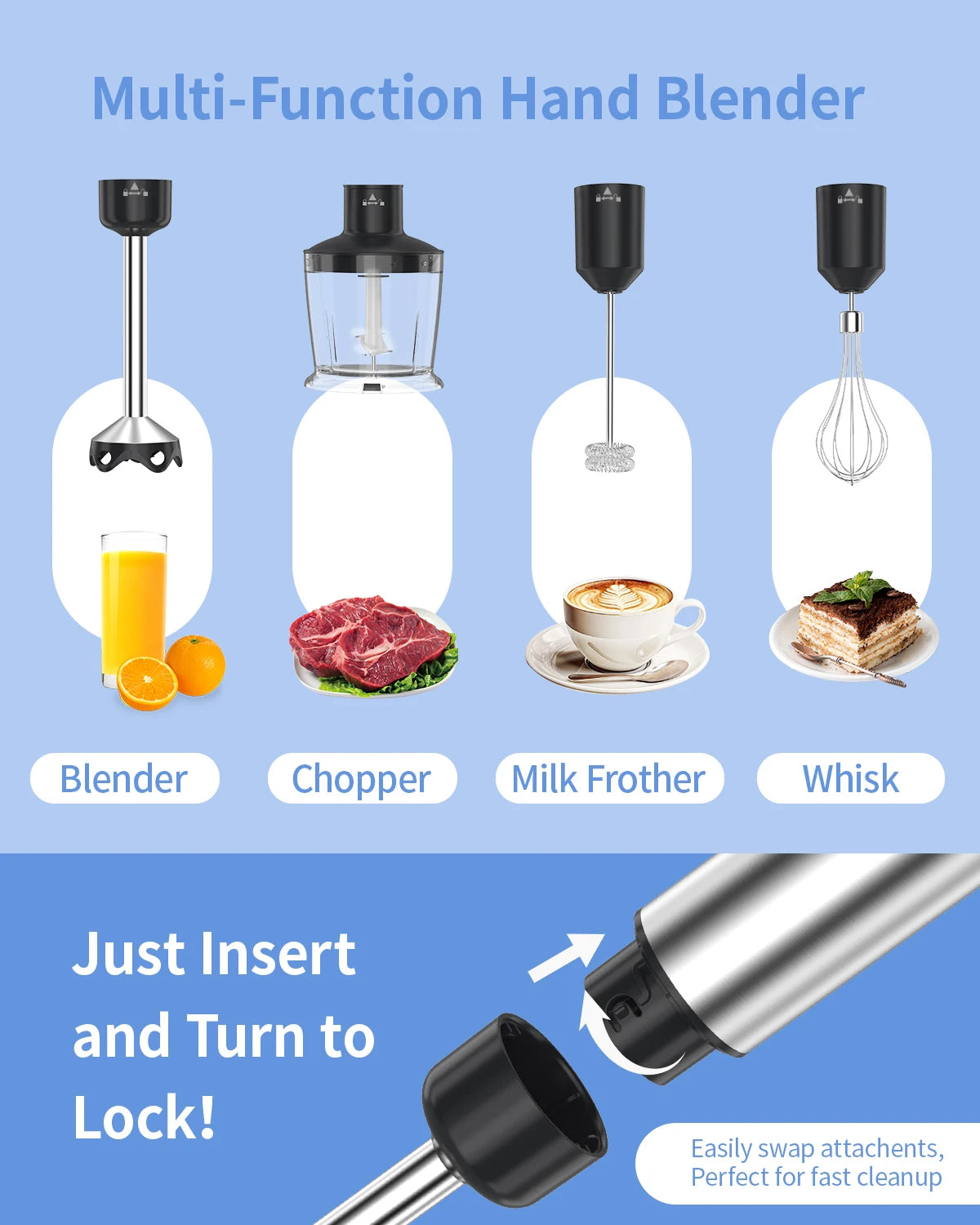 5-in-1 1000W Handheld Immersion Blender