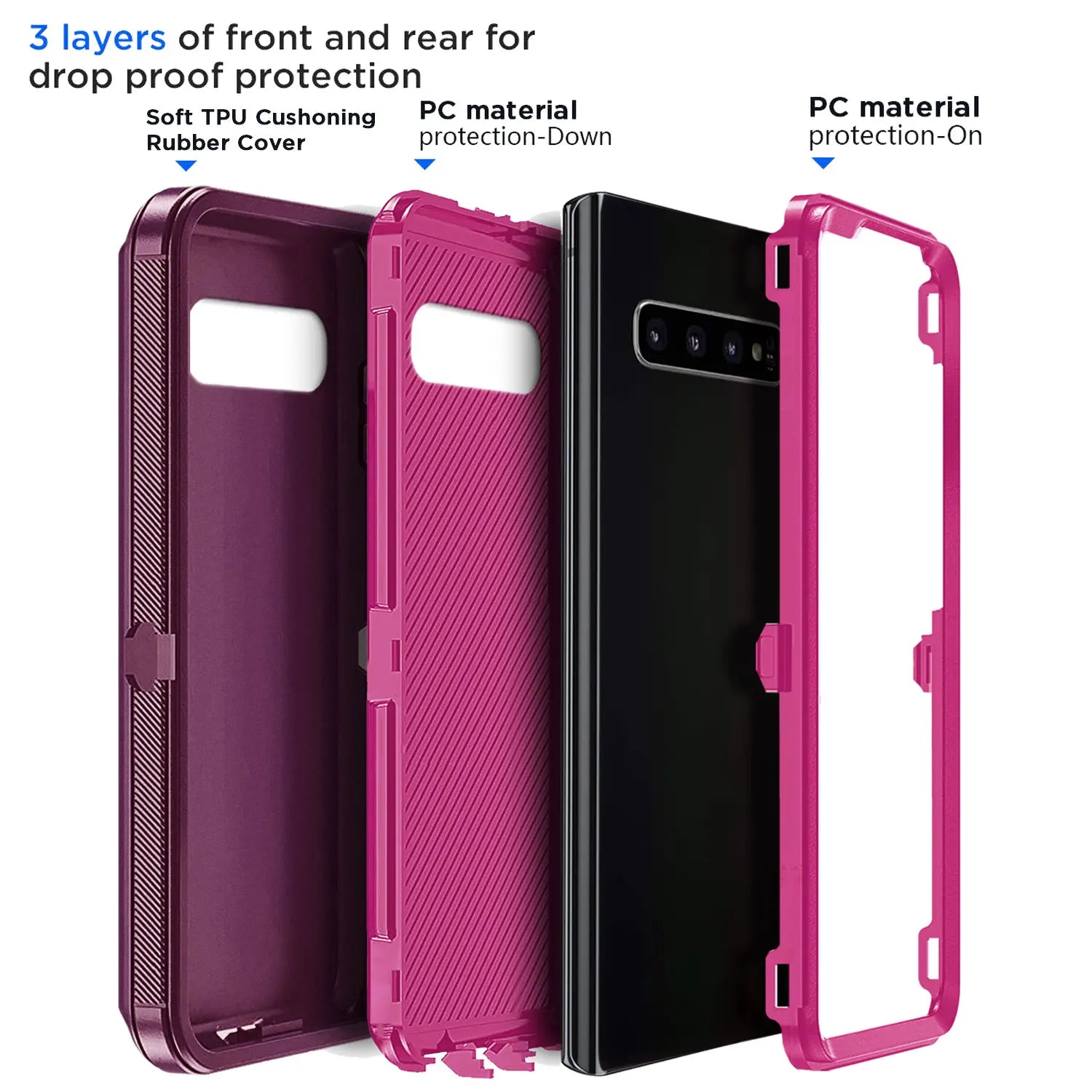 Red Galaxy S10 Series Rugged 3-in-1 Case