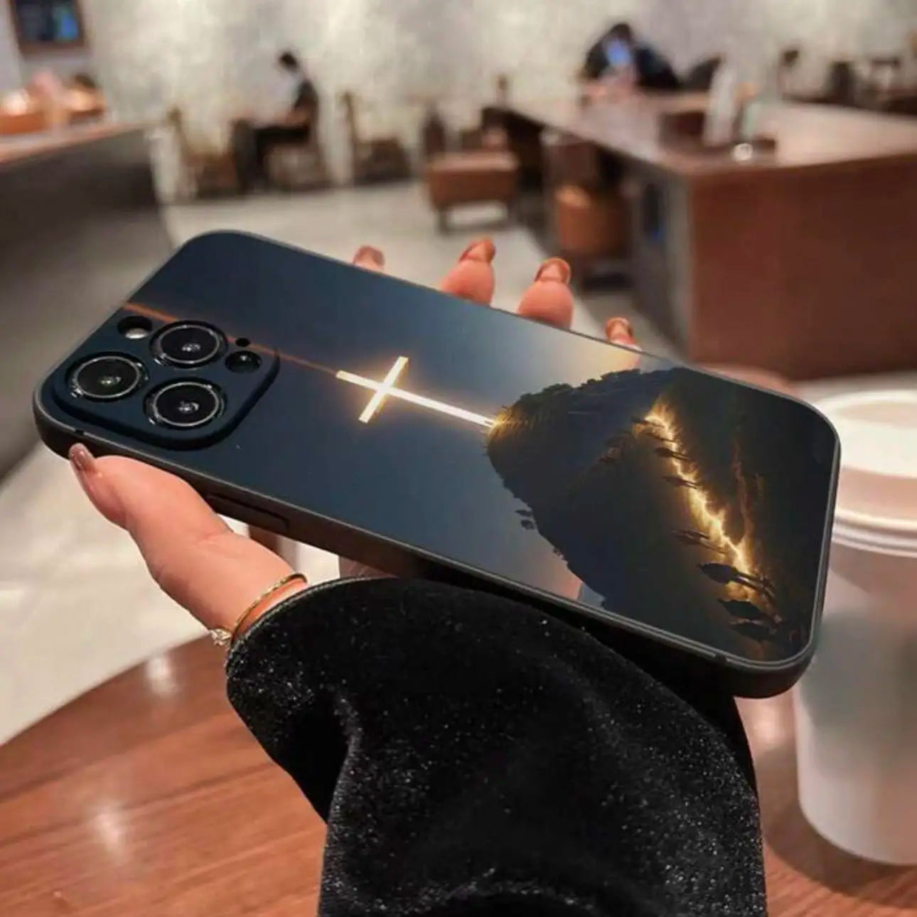 Cross Pattern Shockproof iPhone Case