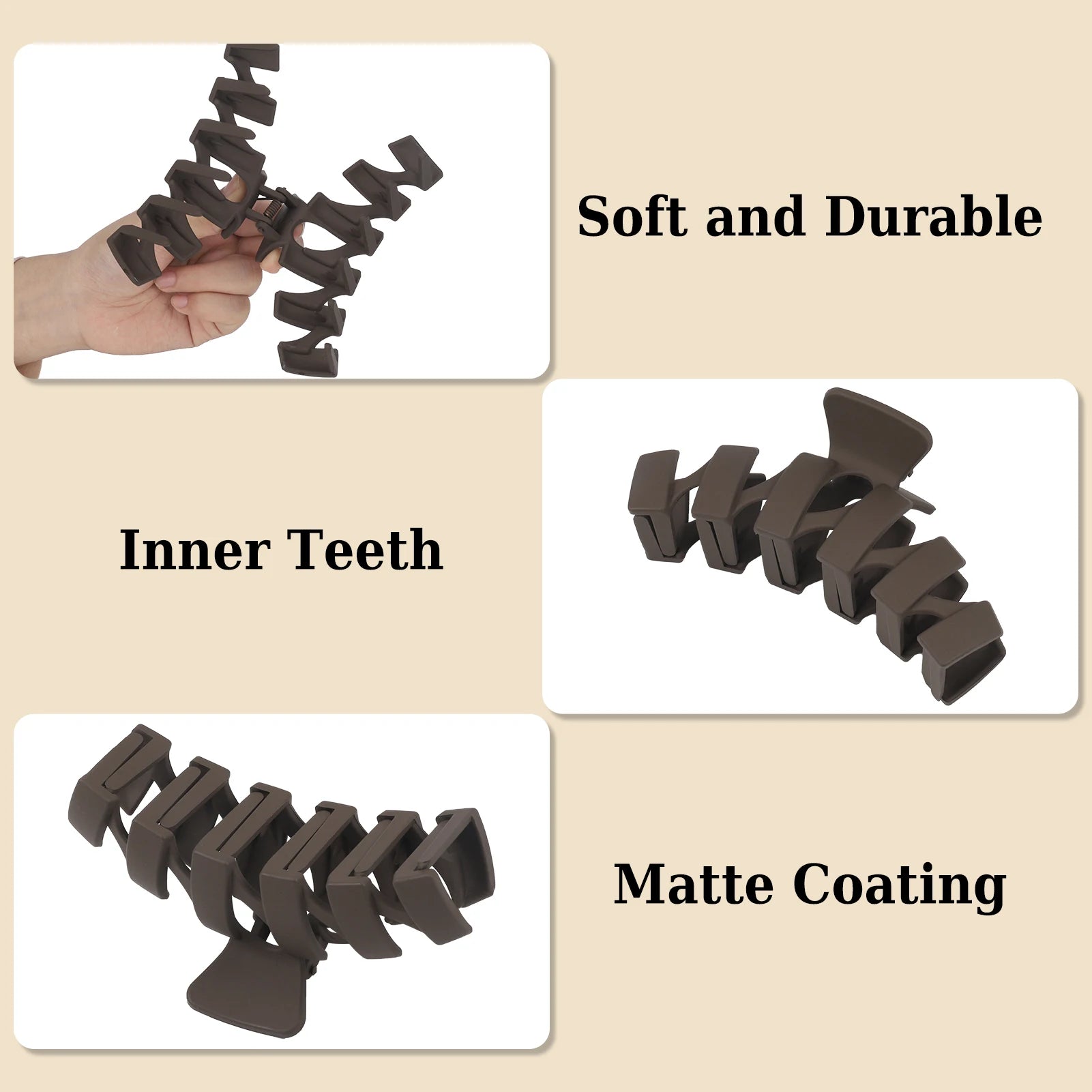 9 Pack Large Matte Hair Claw Clips Set