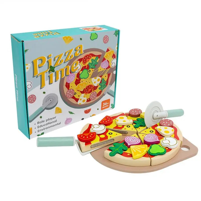 Kids Wooden Pizza Play Food Set