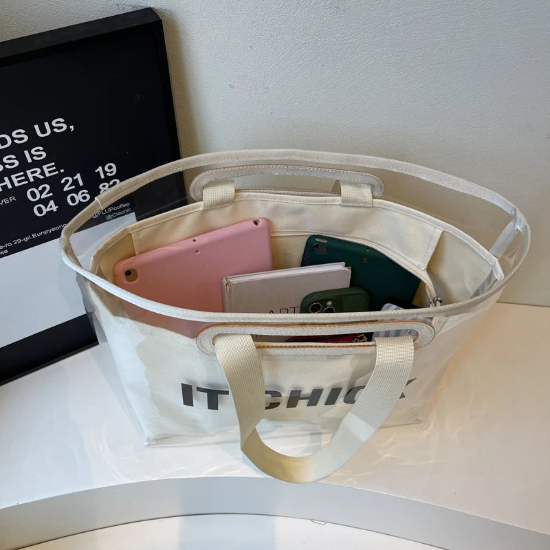 Preppy Transparent Jelly Tote Bag