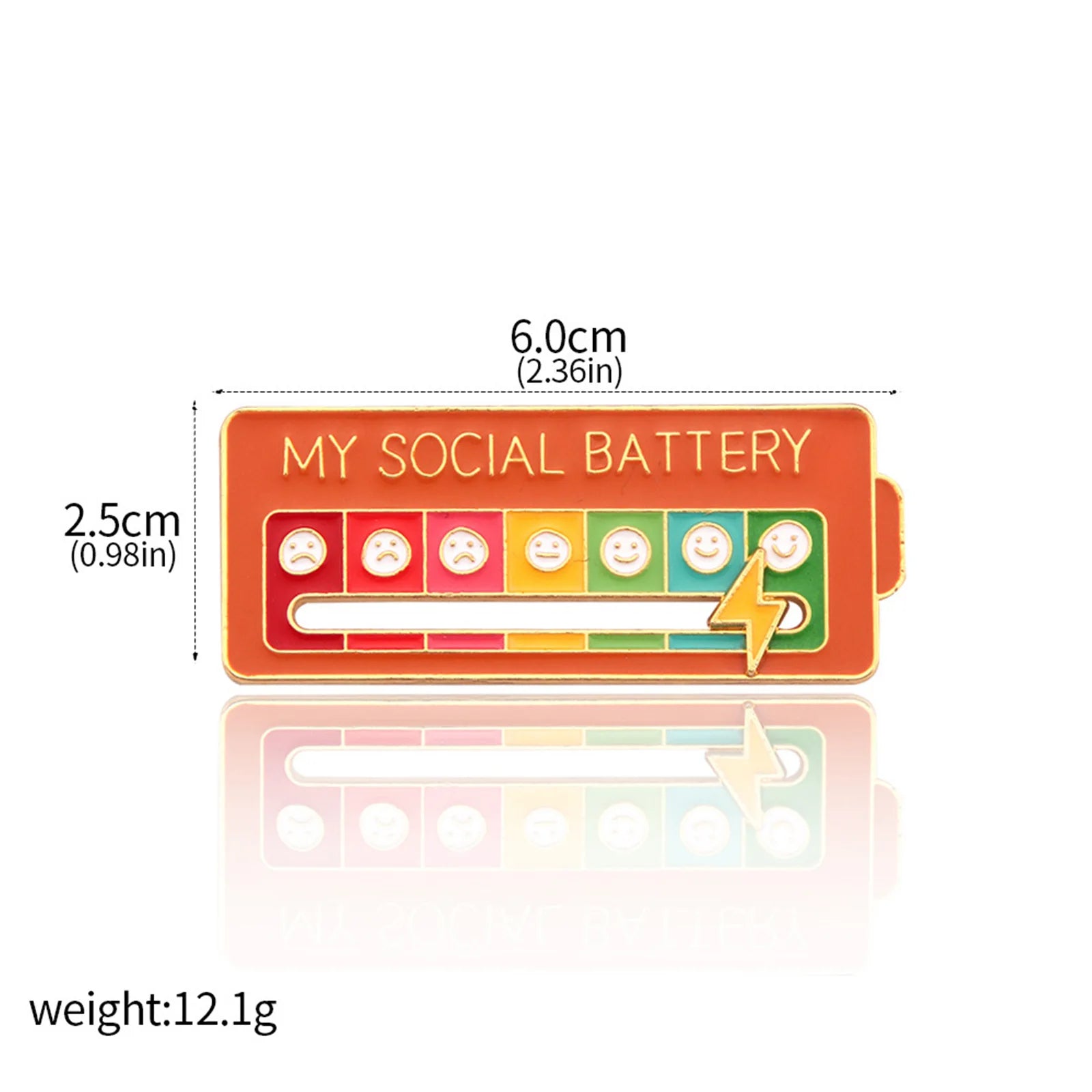 Enamel Mood Battery Brooch Pin Set
