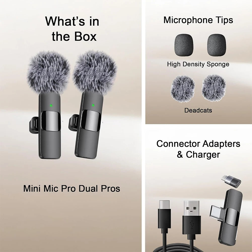 2-in-1 Wireless Lavalier Streaming Mic
