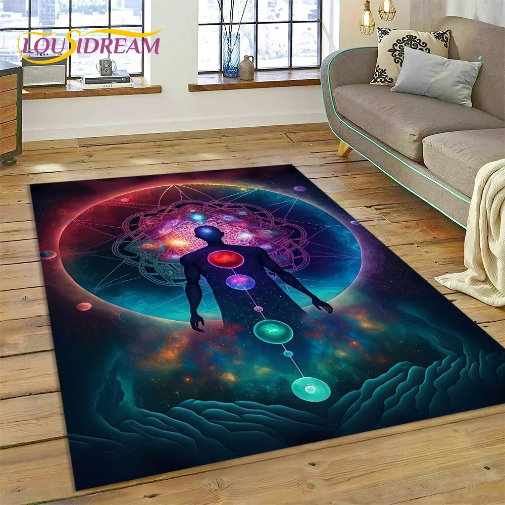 3D Rainbow Chakra Yoga Meditation Rug