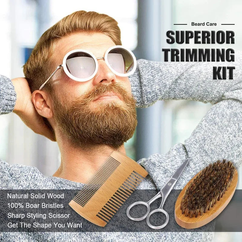 Men’s Beard Grooming Kit with Balm Set
