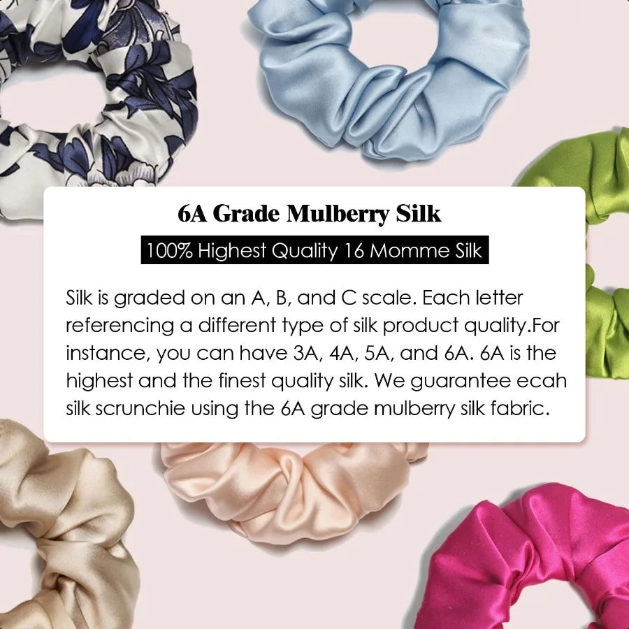 3-Pack Mulberry Silk Scrunchies 16 Momme
