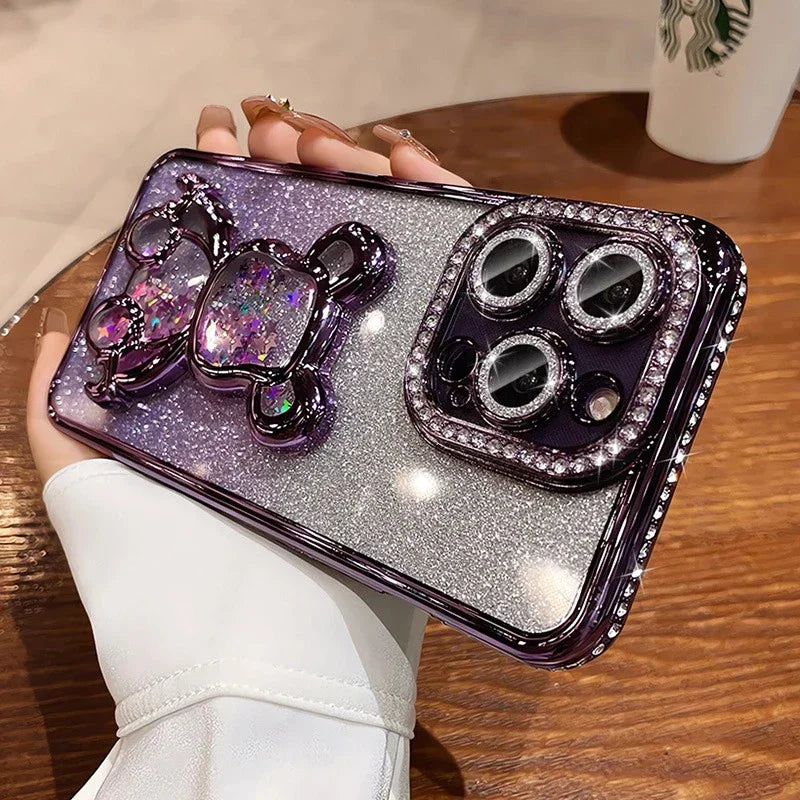 Glitter Bear Diamond iPhone Case