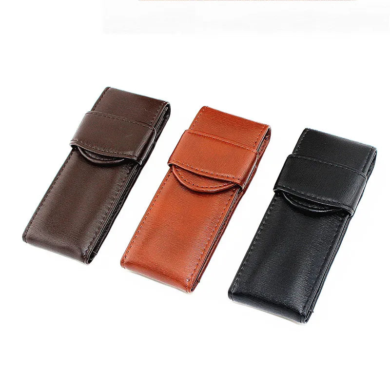 Leather Fountain Pen Case Cowhide Pouch