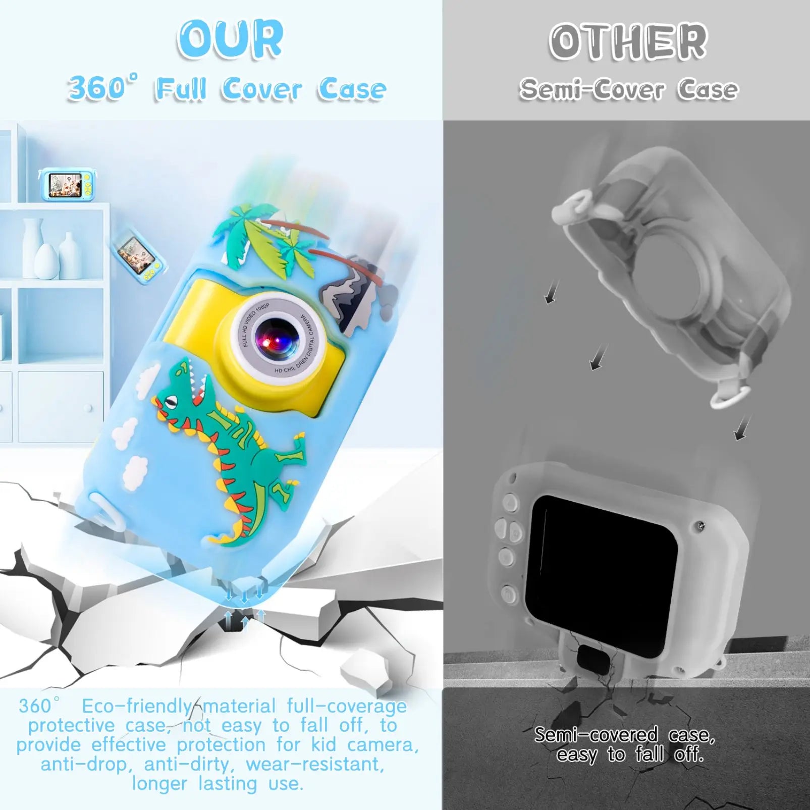 Kids Flip Lens Camera – Dino Case + 32GB