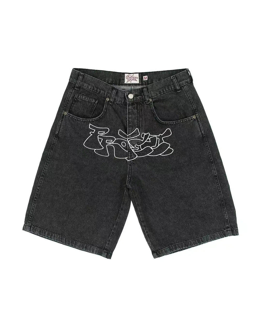American Rhinestone Y2K Denim Shorts