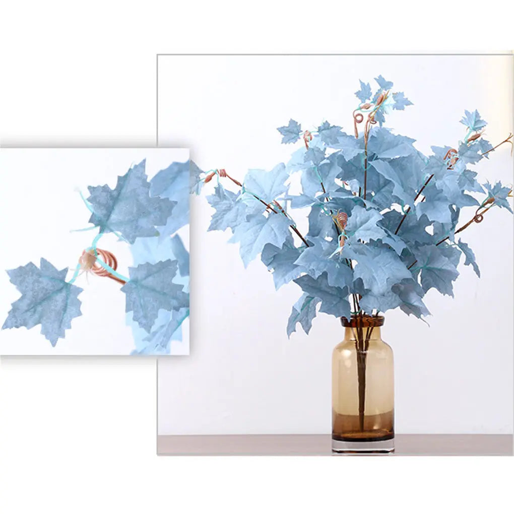 Light Blue Faux Leaf Bouquet for Decor