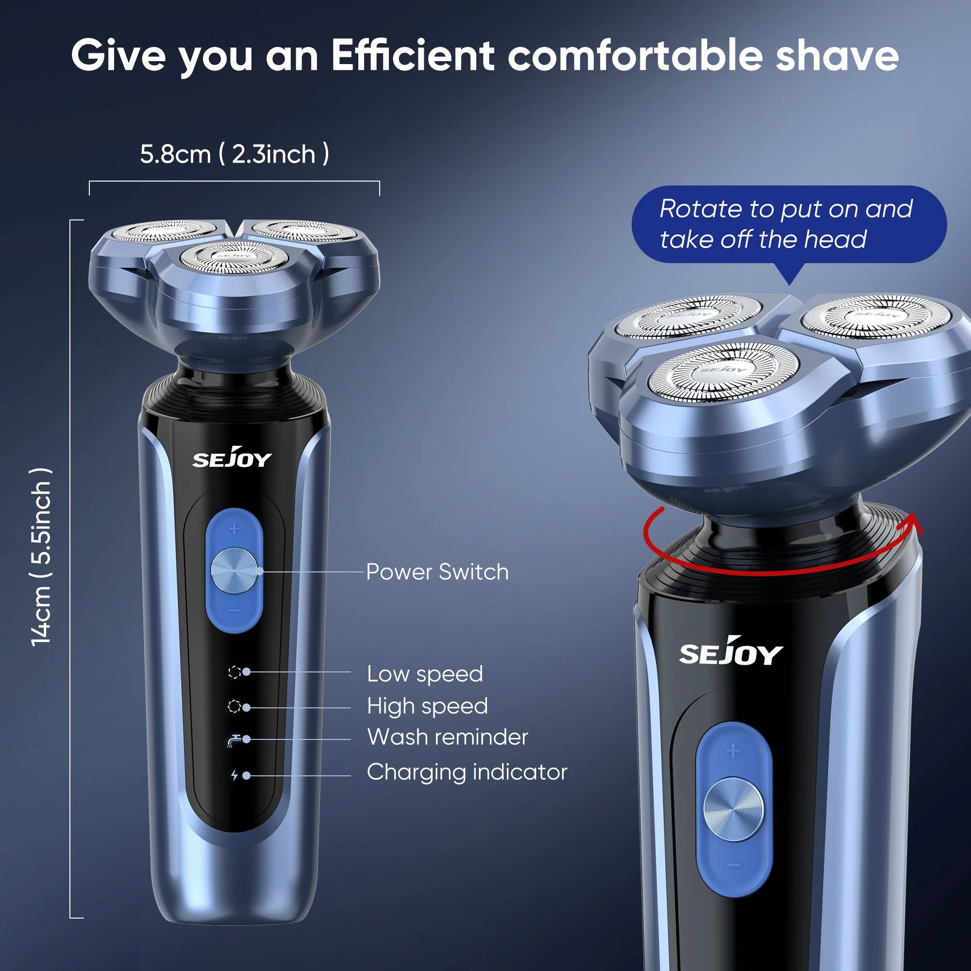 SEJOY Rotary Rechargeable Shaver Kit