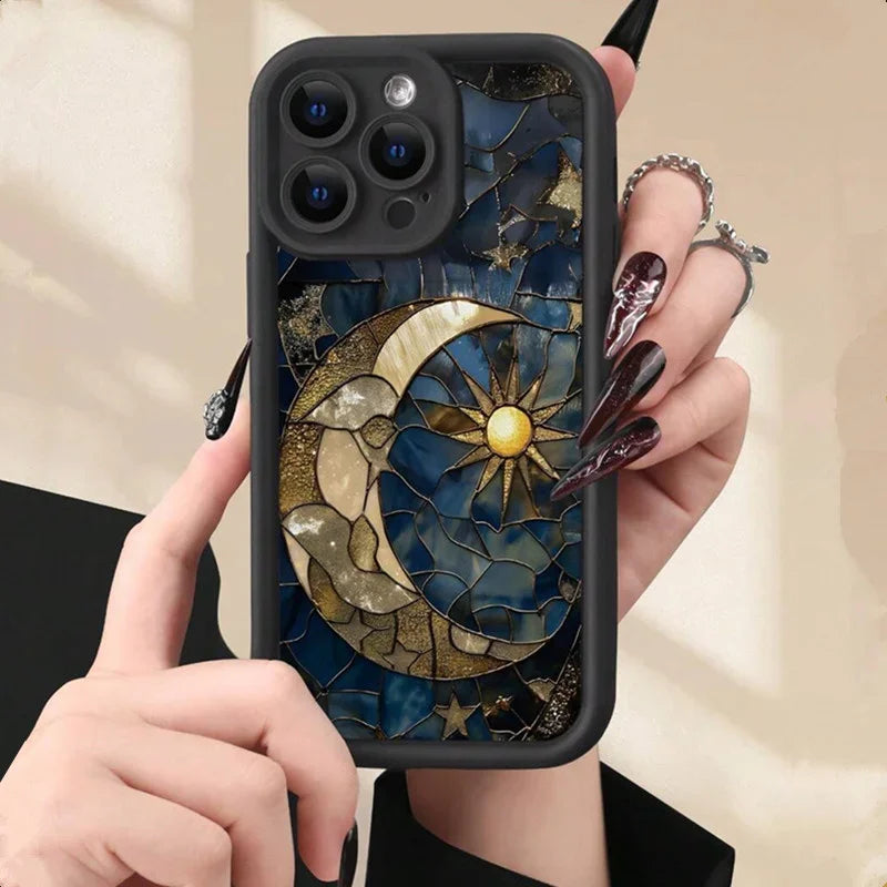Aesthetic Sun & Moon Glass Silicone Case