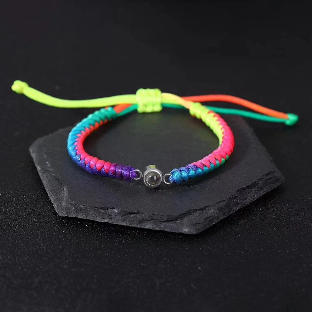 Rainbow Projection Photo Couple Bracelet