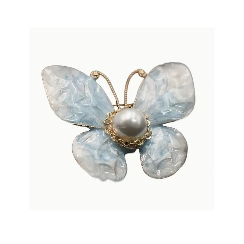Light Blue Enamel Butterfly Brooch