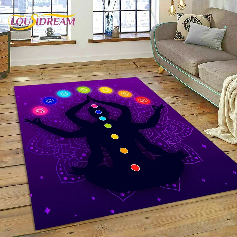 3D Rainbow Chakra Yoga Meditation Rug