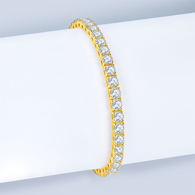 Unique Mosan Diamond Silver Bracelet