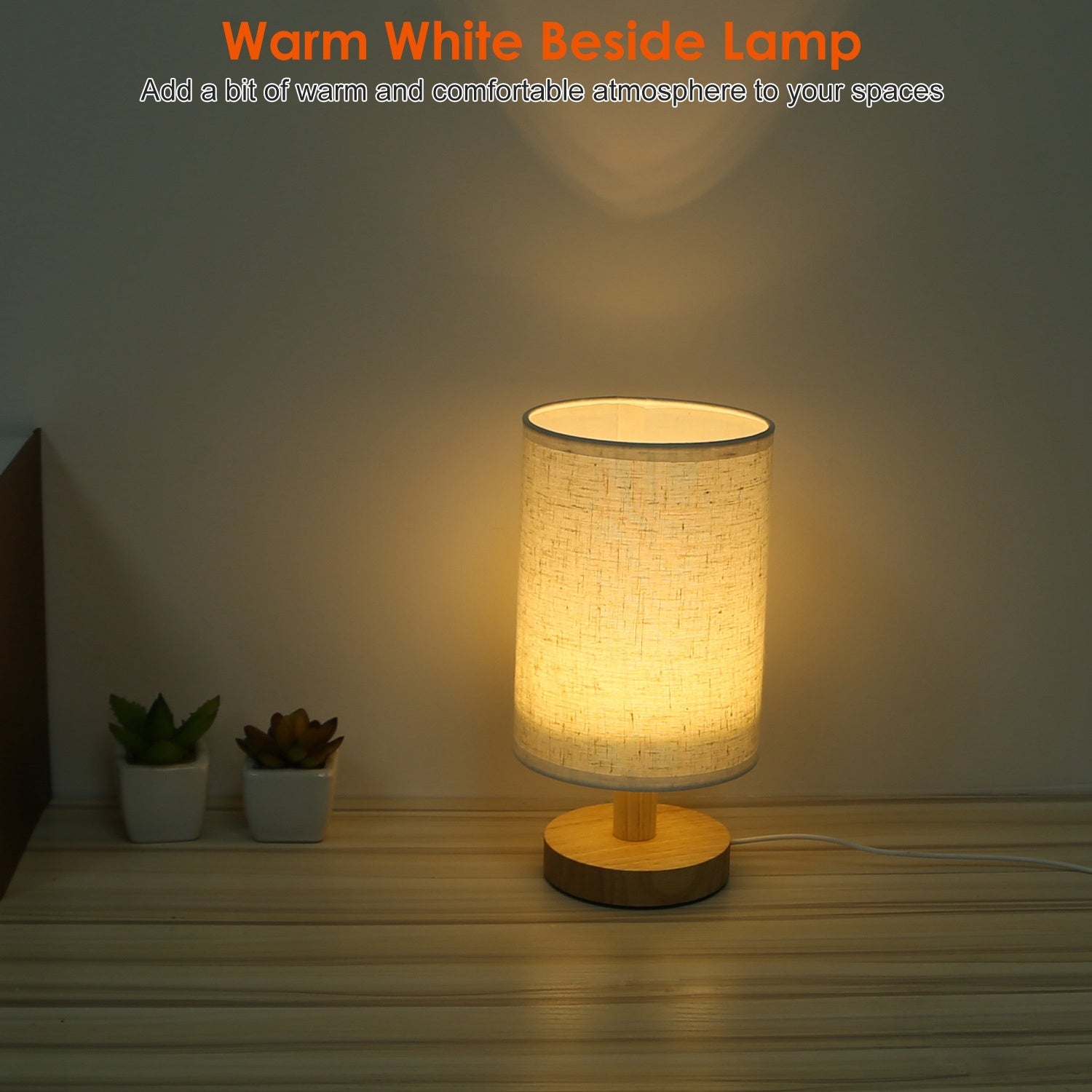 Warm White Bedside Lamp USB Plug