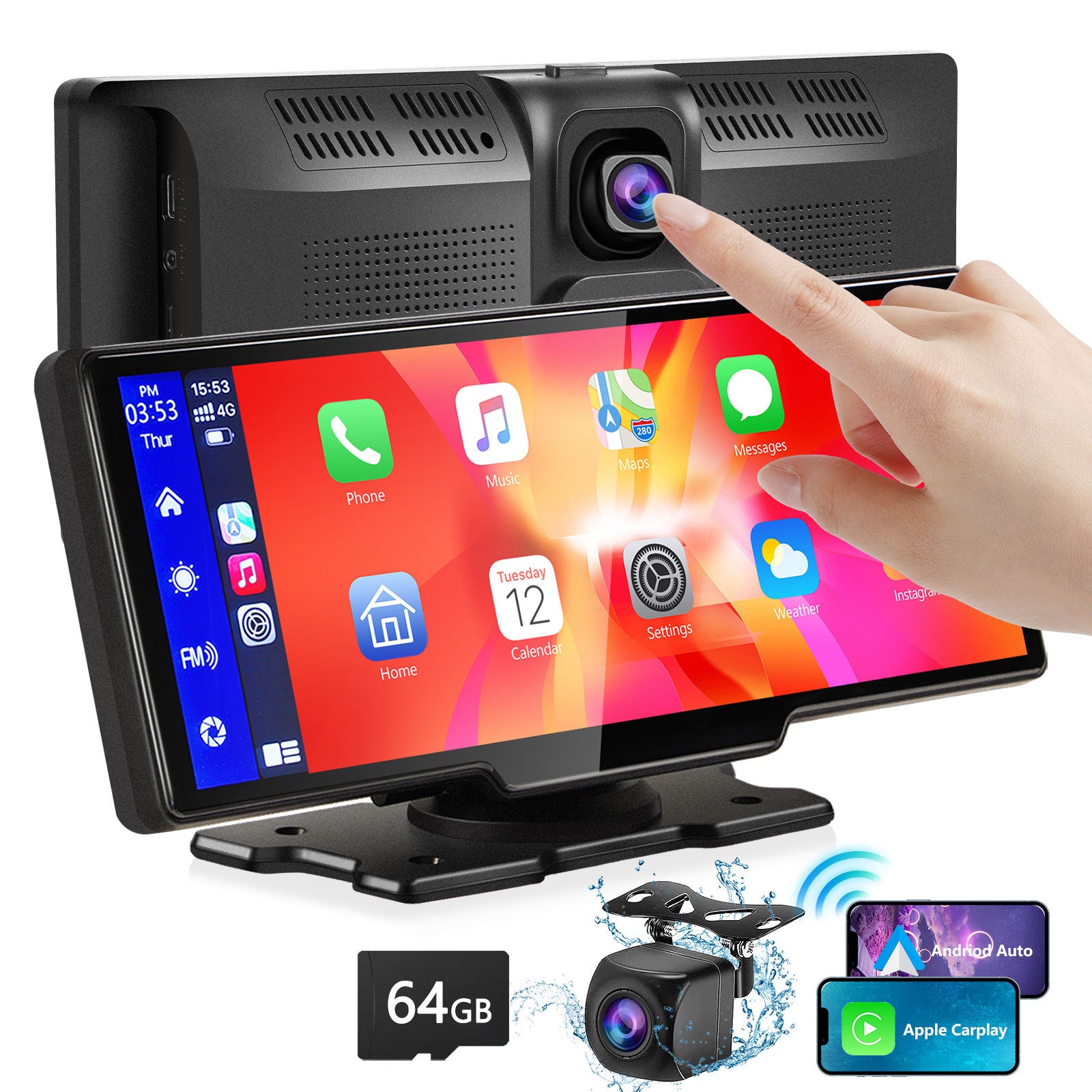 Treasure Portable CarPlay with 2.5K Camera