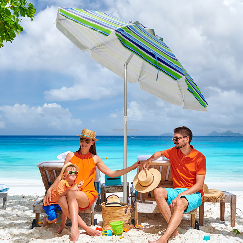 6.5ft Beach Umbrella w/ Carry Bag