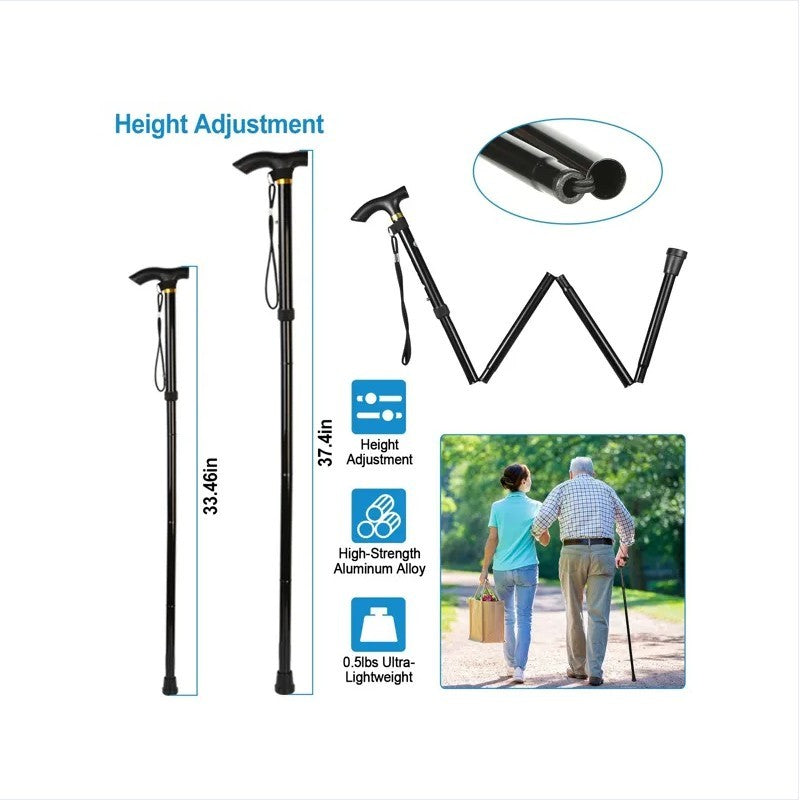 Black Portable Mobility Aid Cane