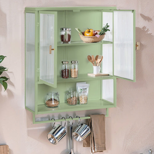 Modern Green Glass Door Wall Cabinet