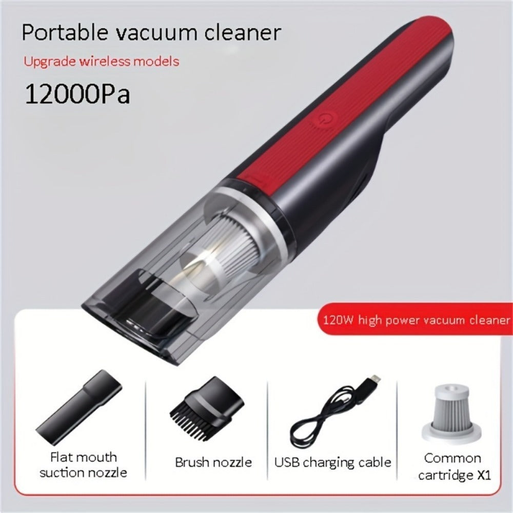 Wireless Red Handheld Car Vacuum Cleaner