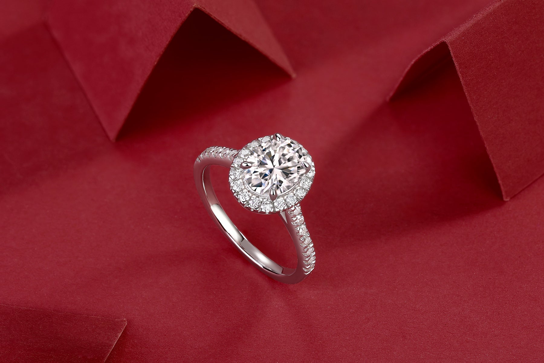 Audrey Large Moissanite Silver Ring