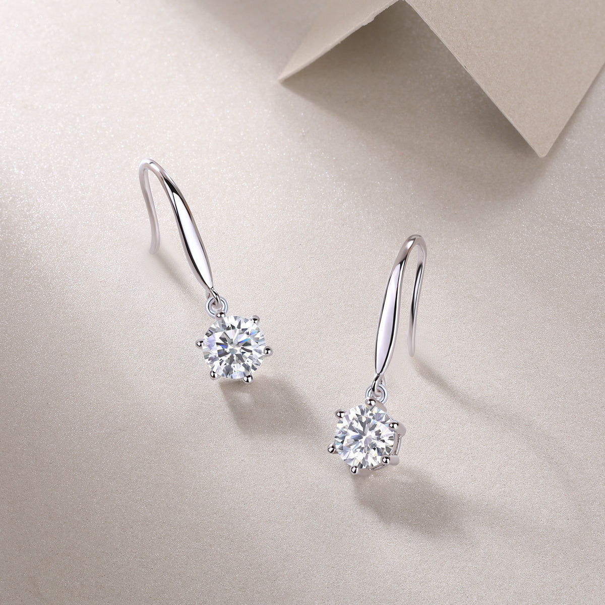 Jumping Wind Moissanite Silver Earrings