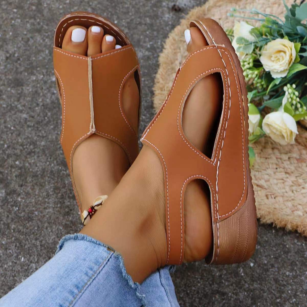 Elastic Band Summer Wedge Sandals