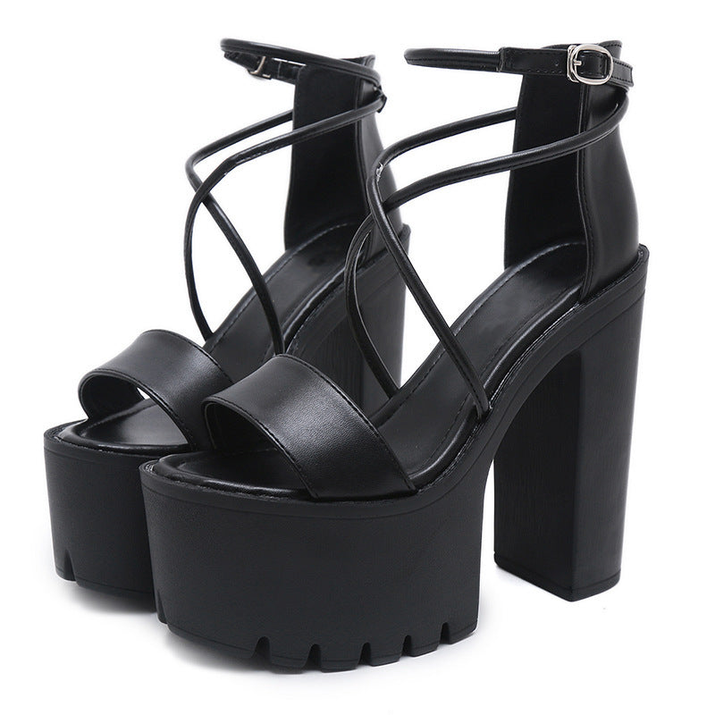 Cross Strap Nightclub DJ Bar Sandals