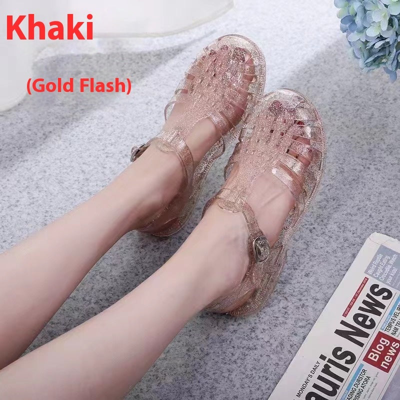 Crystal Gel Shoes Hollow Sandals For Women